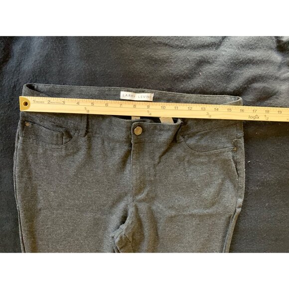 Larry Levine Charcoal Gray Stretch Pants Size 14 With Button Closure & Pockets - Picture 5 of 7
